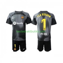 Fotballdrakter FC Barcelona Ter Stegen 1 Keeper Bortedraktsett 2022-2023 Kortermet til Barn
