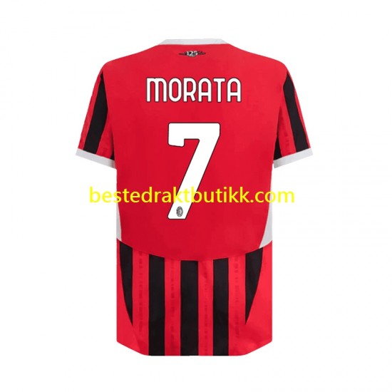 Fotballdrakter AC Milan Alvaro Morata 7 Hjemmedraktsett 2024-2025 Kortermet til Herre