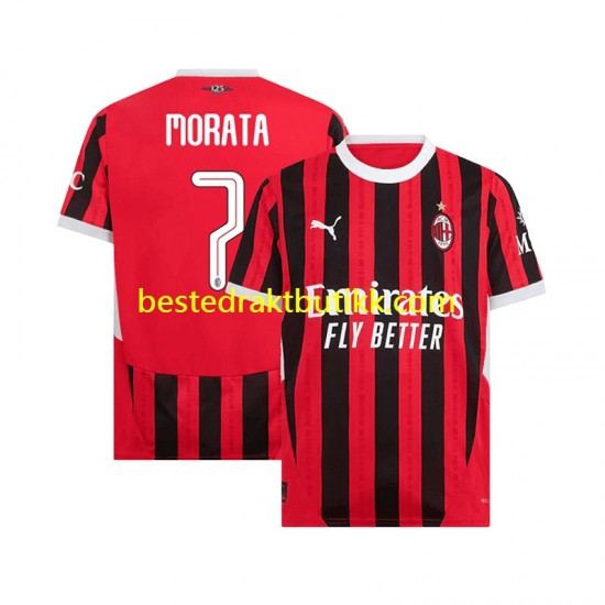 Fotballdrakter AC Milan UCL Font MORATA 7 Hjemmedraktsett 2024-2025 Kortermet til Herre