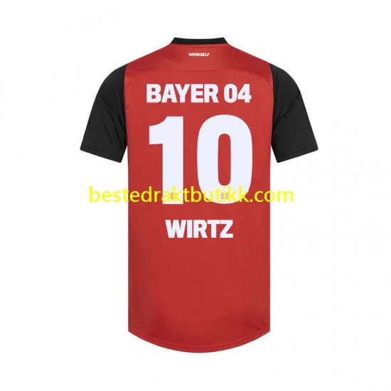 Fotballdrakter Bayer 04 Leverkusen Florian Wirtz 10 Hjemmedraktsett 2024-2025 Kortermet til Herre