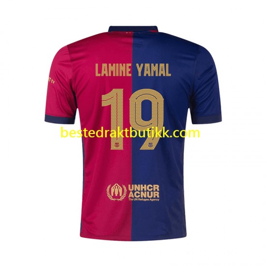 Fotballdrakter FC Barcelona UCL Font Lamine Yamal 19 Hjemmedraktsett 2024-2025 Kortermet til Herre