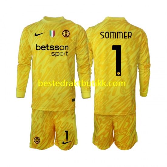 Fotballdrakter Inter Milan Yann Sommer 1 Keeper Bortedraktsett 2024-2025 Langermet til Barn
