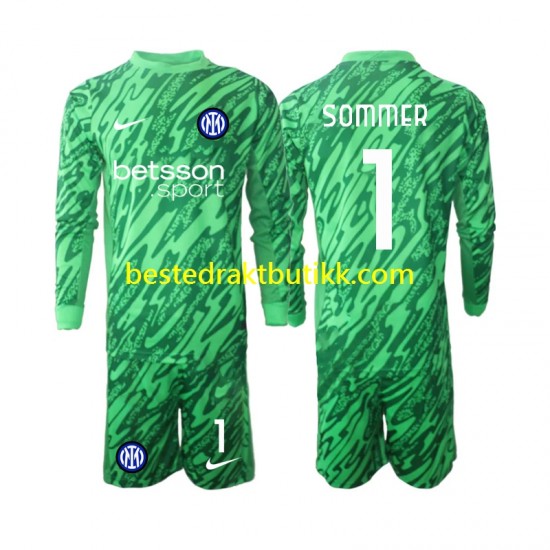 Fotballdrakter Inter Milan Yann Sommer 1 Keeper Hjemmedraktsett 2024-2025 Langermet til Barn
