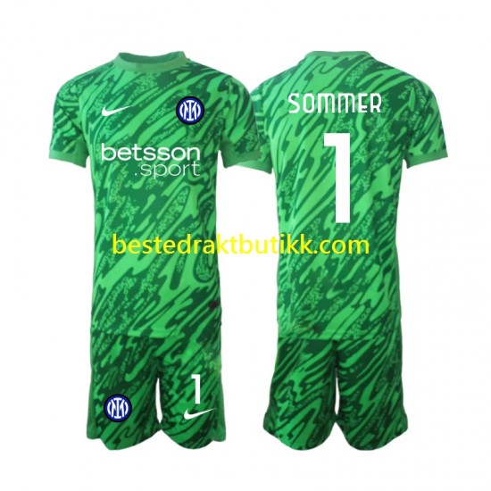 Fotballdrakter Inter Milan Yann Sommer 1 Keeper Hjemmedraktsett 2024-2025 Kortermet til Barn