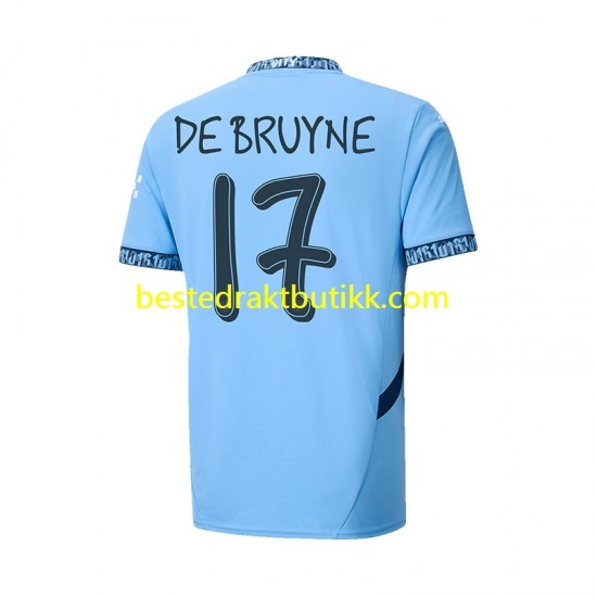 Fotballdrakter Manchester City UCL Font DE BRUYNE 17 Hjemmedraktsett 2024-2025 Kortermet til Herre