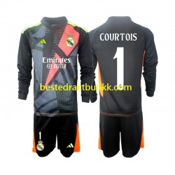 Fotballdrakter Real Madrid Thibaut Courtois 1 Keeper Bortedraktsett 2024-2025 Langermet til Barn