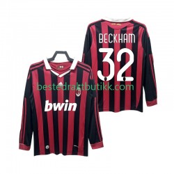 Fotballdrakter AC Milan BECKHAM 32 2009 Retro Hjemmedraktsett 2010 Langermet til Herre