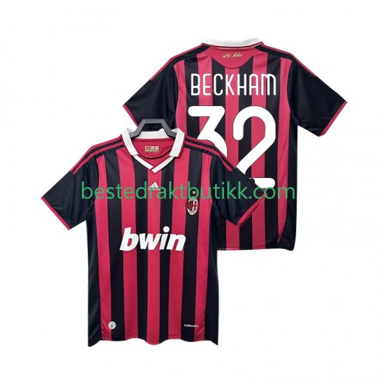 Fotballdrakter AC Milan BECKHAM 32 2009 Retro Hjemmedraktsett 2010 Kortermet til Herre