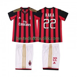 Fotballdrakter AC Milan KAKA 22 2013 2014 Retro Hjemmedraktsett Kortermet til Barn