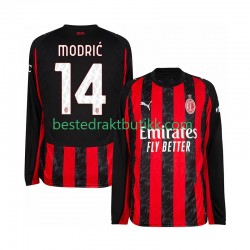 Fotballdrakter AC Milan Modrić Luca 14 Hjemmedraktsett 2025-2026 Langermet til Herre