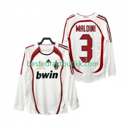 Fotballdrakter AC Milan MALDINI 3 2007 Retro Bortedraktsett 2006 Langermet til Herre