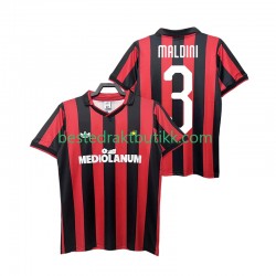 Fotballdrakter AC Milan MALDINI 3 1990 1991 Retro Hjemmedraktsett Kortermet til Herre
