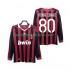 Fotballdrakter AC Milan RONALDINHO 80 2009 Retro Hjemmedraktsett 2010 Langermet til Herre