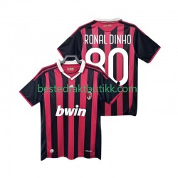 Fotballdrakter AC Milan RONALDINHO 80 2009 Retro Hjemmedraktsett 2010 Kortermet til Herre