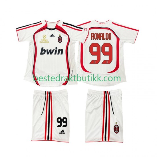 Fotballdrakter AC Milan RONALDO 9 2007 Retro Bortedraktsett 2006 Kortermet til Barn