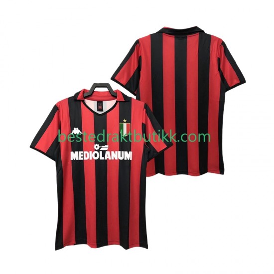 Fotballdrakter AC Milan 1988 1989 Retro Hjemmedraktsett Kortermet til Herre