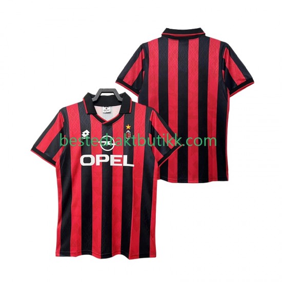 Fotballdrakter AC Milan 1995 1996 Retro Hjemmedraktsett Kortermet til Herre