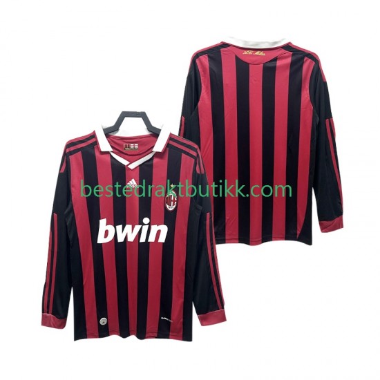 Fotballdrakter AC Milan 2009 Retro Hjemmedraktsett 2010 Langermet til Herre