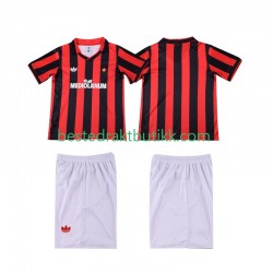 Fotballdrakter AC Milan 1990 1991 Retro Hjemmedraktsett Kortermet til Barn