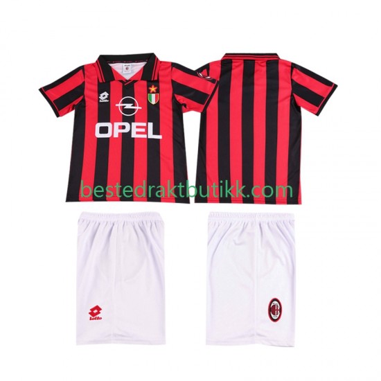 Fotballdrakter AC Milan 1996 1997 Retro Hjemmedraktsett Kortermet til Barn