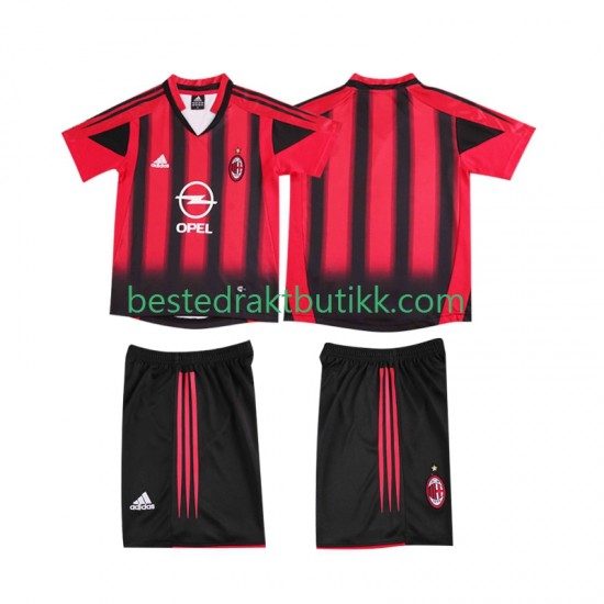 Fotballdrakter AC Milan 2005 Retro Hjemmedraktsett 2004 Kortermet til Barn