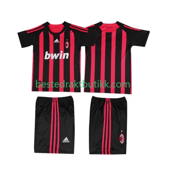 Fotballdrakter AC Milan 2009 Retro Hjemmedraktsett 2008 Kortermet til Barn
