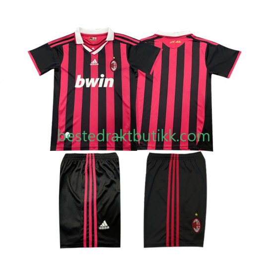 Fotballdrakter AC Milan 2009 Retro Hjemmedraktsett 2010 Kortermet til Barn