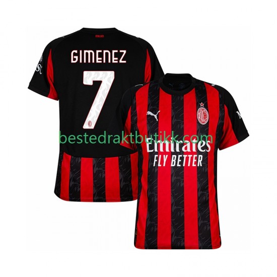 Fotballdrakter AC Milan Santiago Gimenez 7 Hjemmedraktsett 2025-2026 Kortermet til Herre