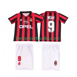 Fotballdrakter AC Milan WEAH 9 1996 1997 Retro Hjemmedraktsett Kortermet til Barn