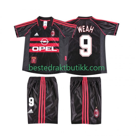 Fotballdrakter AC Milan WEAH 9 1998 Retro Tredjedraktsett 1999 Kortermet til Barn