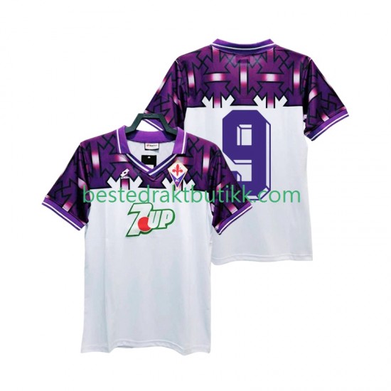 Fotballdrakter Fiorentina 9 1992 1993 Retro Bortedraktsett Kortermet til Herre