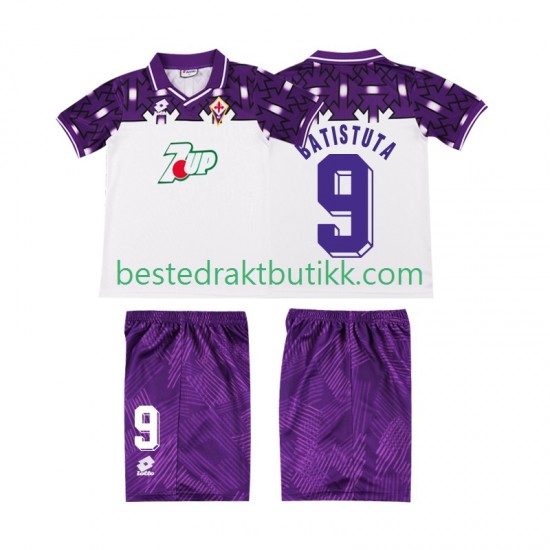 Fotballdrakter Fiorentina BATISTUTA 9 1992 1993 Retro Bortedraktsett Kortermet til Barn