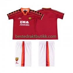 Fotballdrakter AS Roma 1998 Retro Hjemmedraktsett 1999 Kortermet til Barn