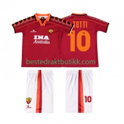 Fotballdrakter AS Roma TOTTI 10 1998 Retro Hjemmedraktsett 1999 Kortermet til Barn