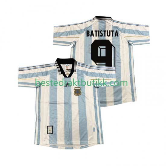 Fotballdrakter Argentina BATISUTA 9 1998 Retro Hjemmedraktsett Kortermet til Herre