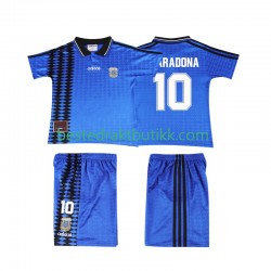 Fotballdrakter Argentina MARADONA 10 Retro Bortedraktsett 1994 Kortermet til Barn