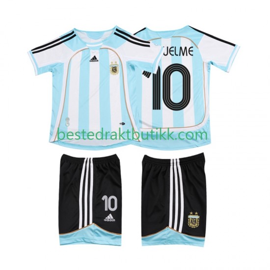 Fotballdrakter Argentina RIQUELME 10 2007 Retro Hjemmedraktsett 2006 Kortermet til Barn