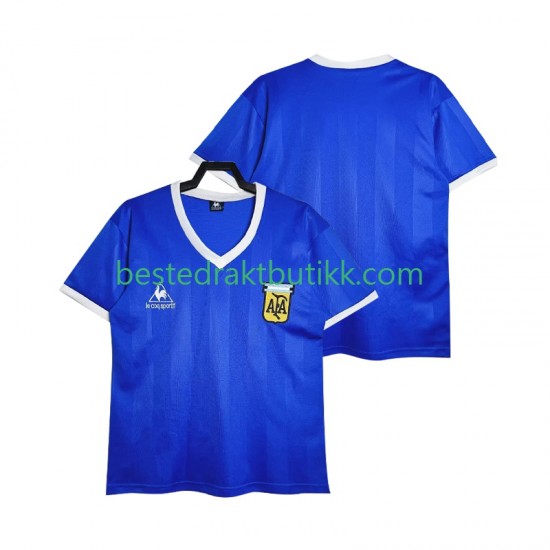 Fotballdrakter Argentina 1986 Retro Bortedraktsett Kortermet til Herre