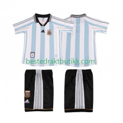 Fotballdrakter Argentina 1998 Retro Hjemmedraktsett Kortermet til Barn