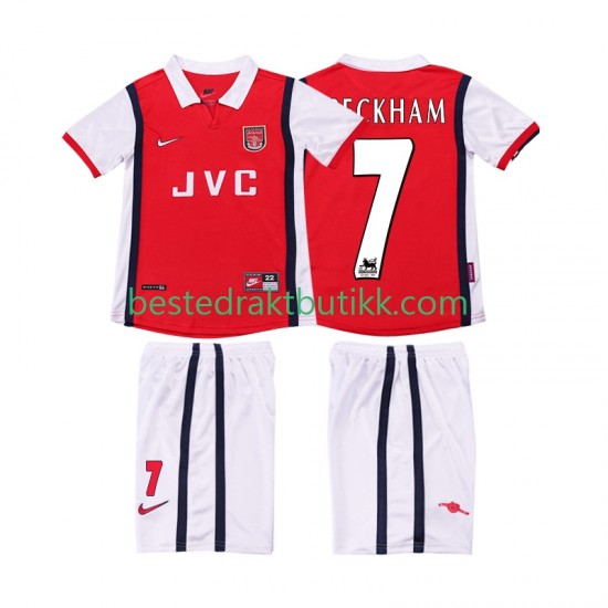 Fotballdrakter Arsenal BECKHAM 7 1998 Retro Hjemmedraktsett 1999 Kortermet til Barn