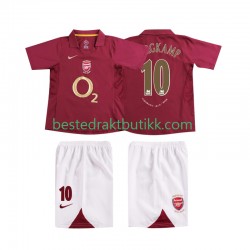 Fotballdrakter Arsenal BERGKAMP 10 2005 Retro Hjemmedraktsett 2006 Kortermet til Barn