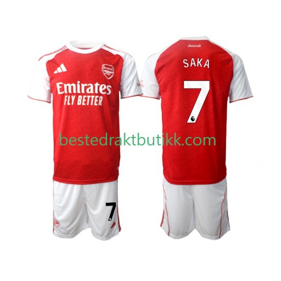 Fotballdrakter Arsenal Bukayo Saka 7 Hjemmedraktsett 2025-2026 Kortermet til Barn