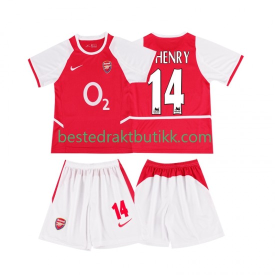 Fotballdrakter Arsenal Thierry Henry 14 2002 2003 Retro Hjemmedraktsett Kortermet til Barn