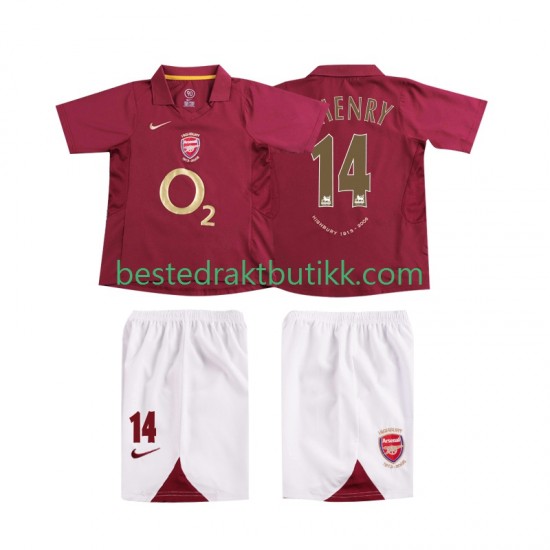 Fotballdrakter Arsenal Thierry Henry 14 2005 Retro Hjemmedraktsett 2006 Kortermet til Barn