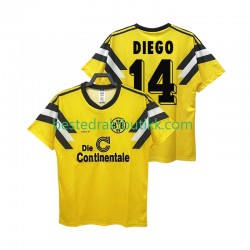 Fotballdrakter Borussia Dortmund DIEGO 14 DFB-POKAL 1989 Retro Hjemmedraktsett Kortermet til Herre