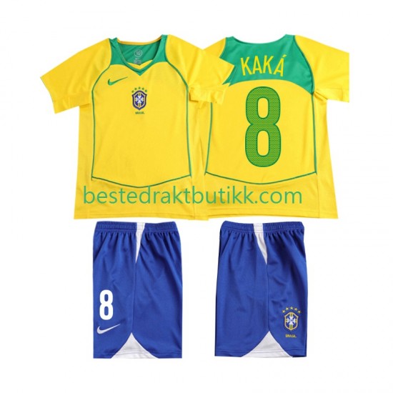 Fotballdrakter Brasil KAKA 8 Retro Hjemmedraktsett 2004 Kortermet til Barn
