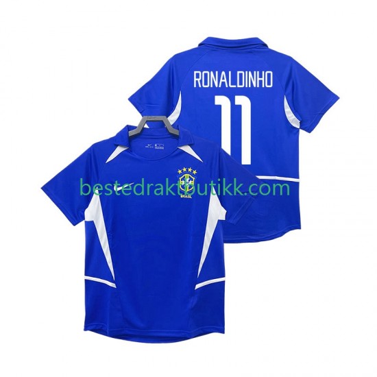 Fotballdrakter Brasil RONALDINHO 11 2002 Retro Bortedraktsett Kortermet til Herre