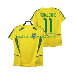 Fotballdrakter Brasil RONALDINHO 11 2002 Retro Hjemmedraktsett Kortermet til Herre