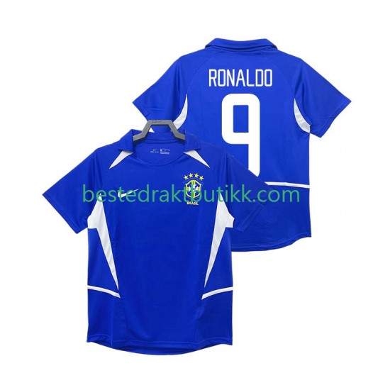 Fotballdrakter Brasil Ronaldo 9 2002 Retro Bortedraktsett Kortermet til Herre