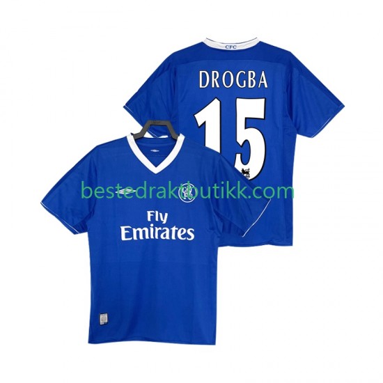 Fotballdrakter Chelsea DROGBA 15 2003 2005 Retro Hjemmedraktsett Kortermet til Herre